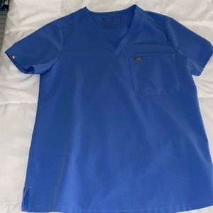 Figs Ceil Blue Scrub Top
